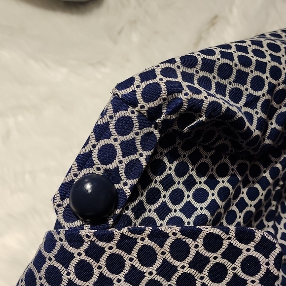 Aryn K Blue & White Jacket double breasted  Sz Large - Picture 12 of 13